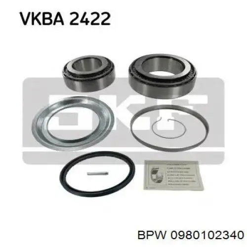 Cojinete de rueda delantero 0980102340 BPW