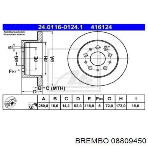 Disco de freno trasero Fiat Ducato 3 250