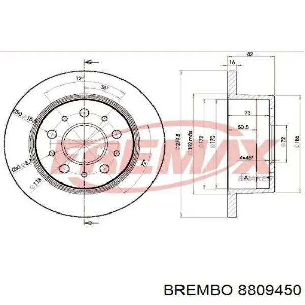 Disco de freno trasero Fiat Ducato 3 250