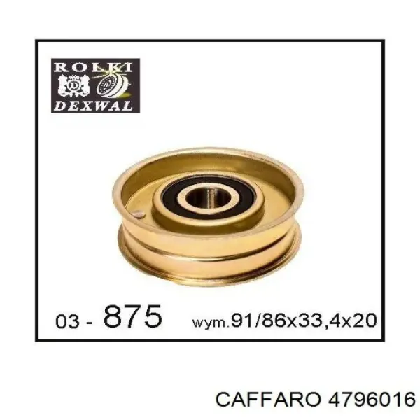 Polea inversión / guía, correa poli V 4796016 Caffaro