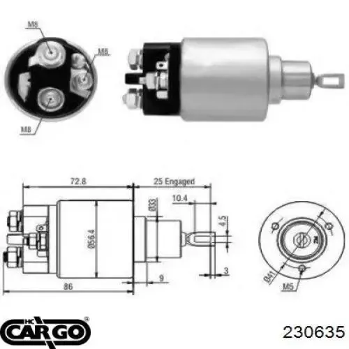 Solenoide de arranque 230635 Cargo