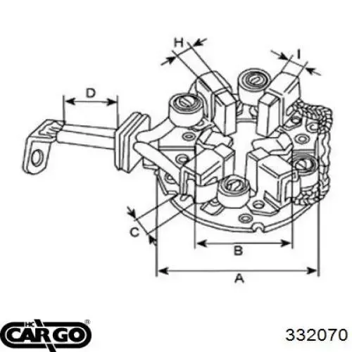 Portaescobillas motor de arranque 332070 Cargo