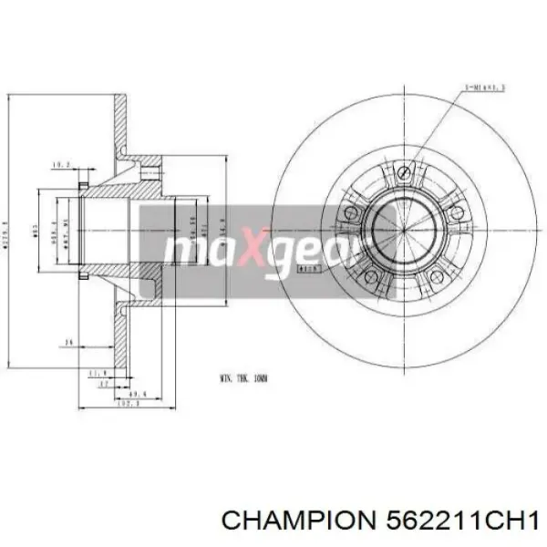 Disco de freno trasero Renault Trafic 2 FL