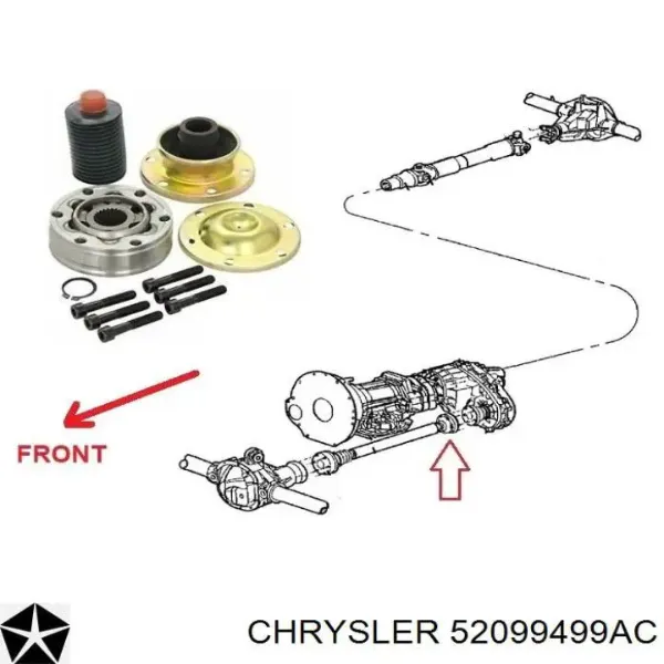 Árbol de transmision delantero 52099499AC Chrysler