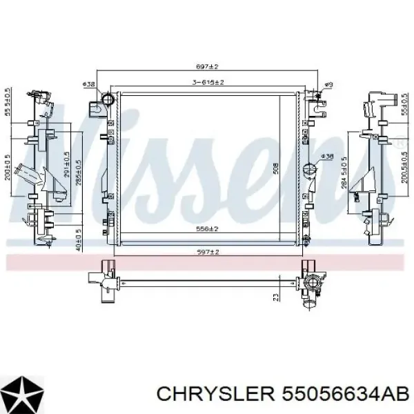 Radiador 55056634AB Chrysler
