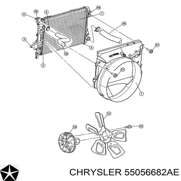 Radiador 55056682AE Chrysler