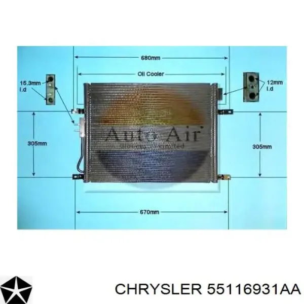Condensador aire acondicionado 55116931AA Chrysler