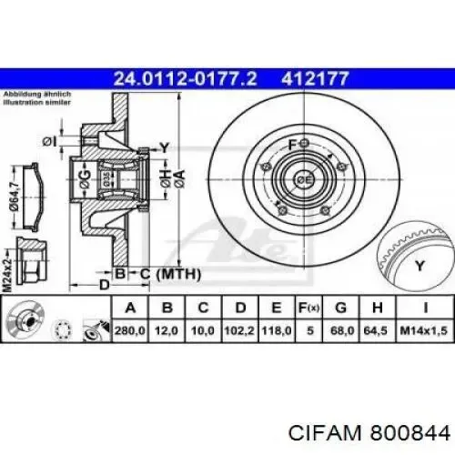 Disco de freno trasero Renault Trafic 2 FL
