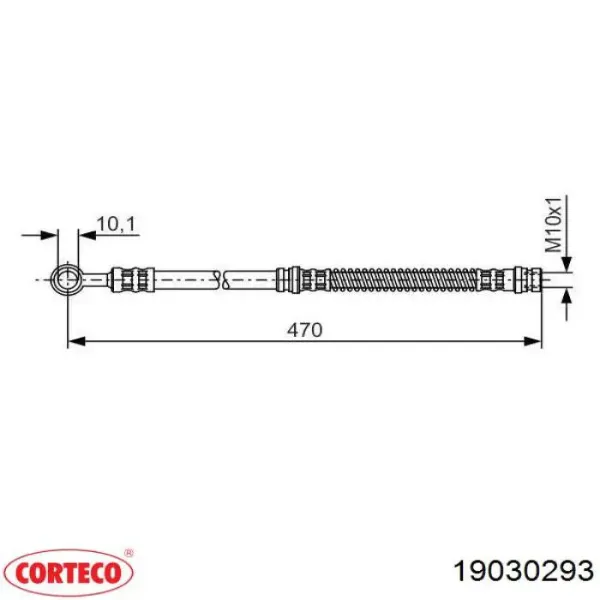 Latiguillos de freno delantero 19030293 Corteco