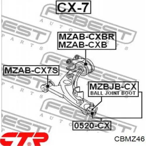 Rótula inferior de suspensión CBMZ46 CTR