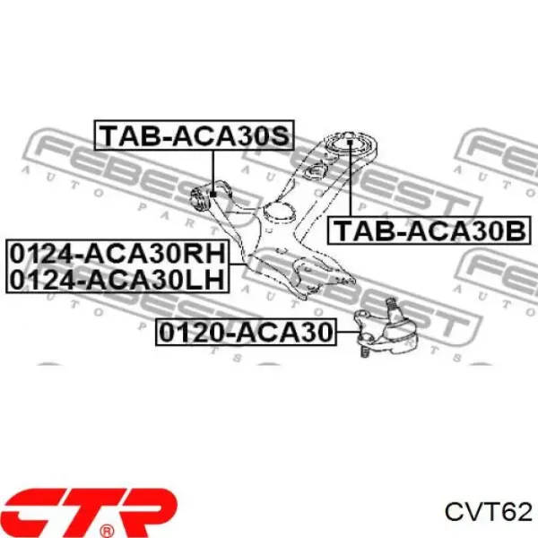 Silentblock del brazo de suspensión CVT62 CTR