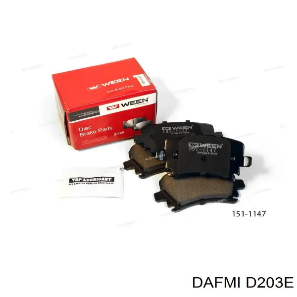 Pastillas de freno traseras D203E Dafmi
