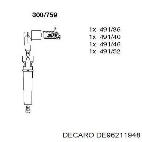 Cables de bujías DE96211948 DECARO