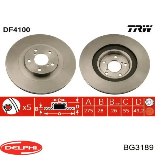 Freno de disco delantero Toyota Celica T16