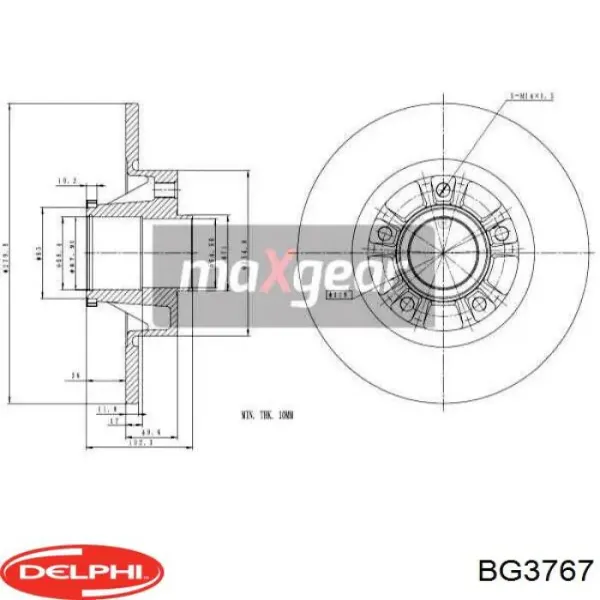 Disco de freno trasero Renault Trafic 2 FL