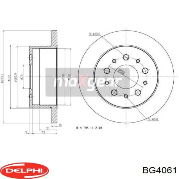 Disco de freno trasero Fiat Ducato 3 250