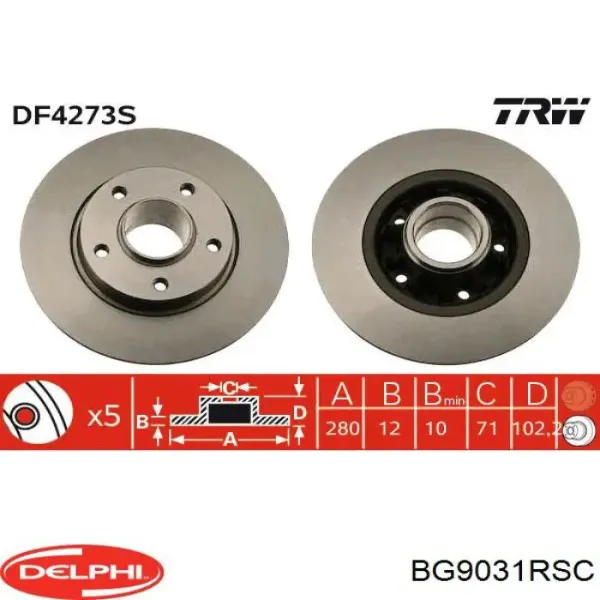 Disco de freno trasero Renault Trafic 2 FL