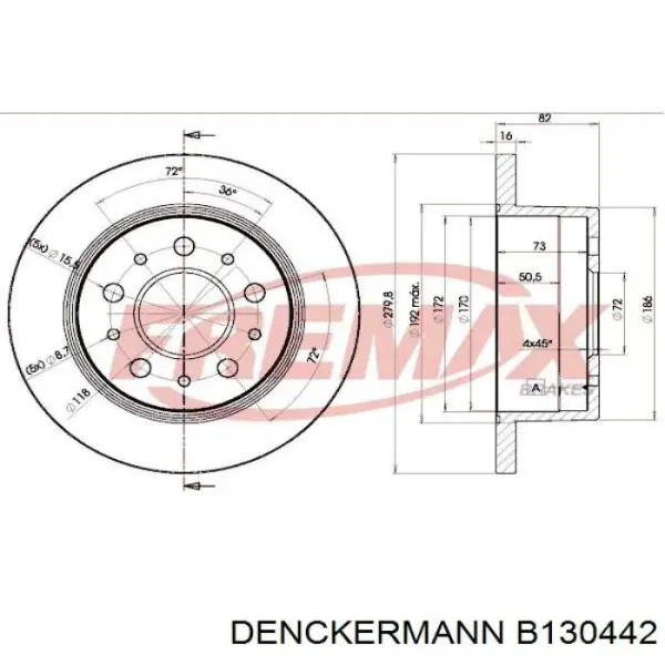 Disco de freno trasero Fiat Ducato 3 250