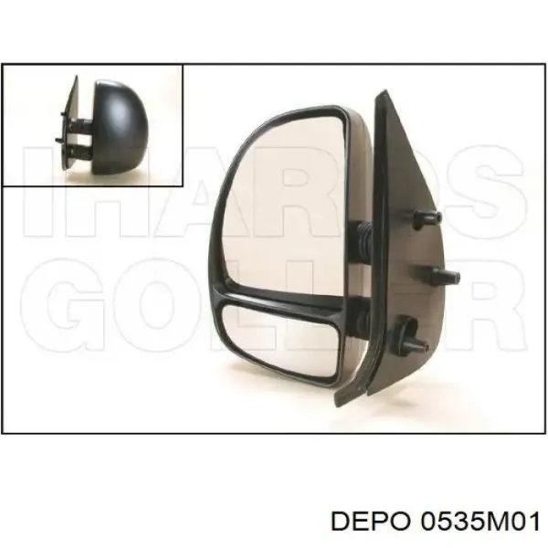 Espejo de retrovisor izquierdo 0535M01 Depo/Loro/Abakus