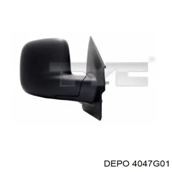 Cristal de espejo retrovisor exterior izquierdo 4047G01 Depo/Loro/Abakus