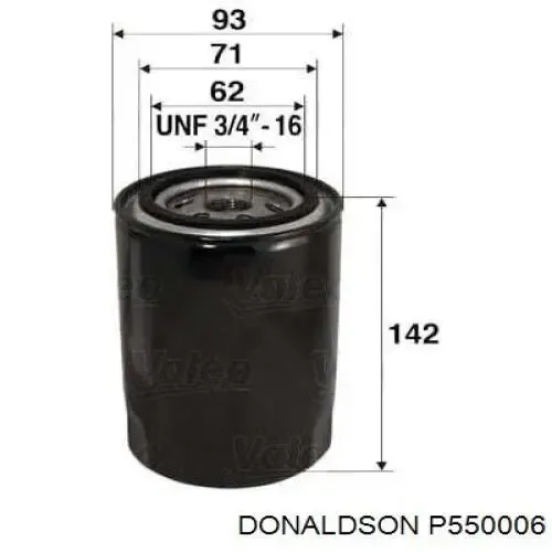 Filtro de aceite P550006 Donaldson