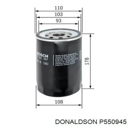 Filtro de aceite P550945 Donaldson
