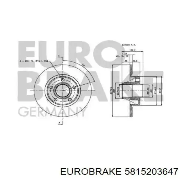 Disco de freno trasero Renault Trafic 2 FL