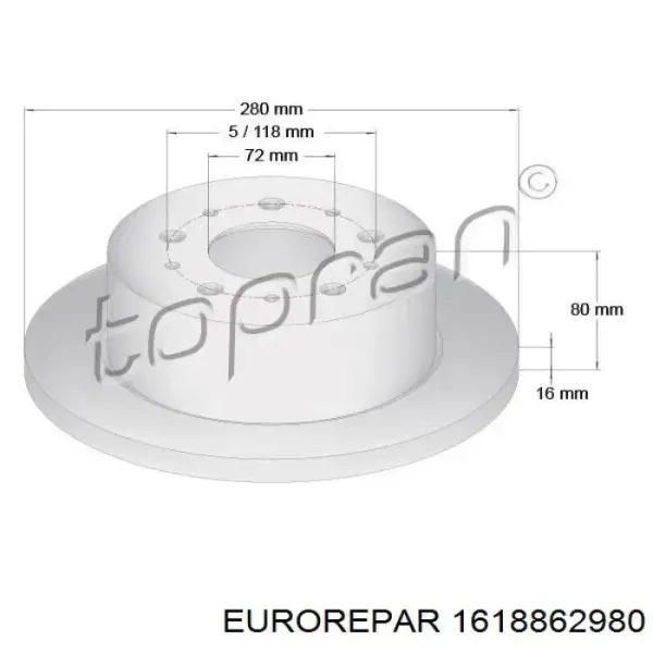 Disco de freno trasero Fiat Ducato 3 250