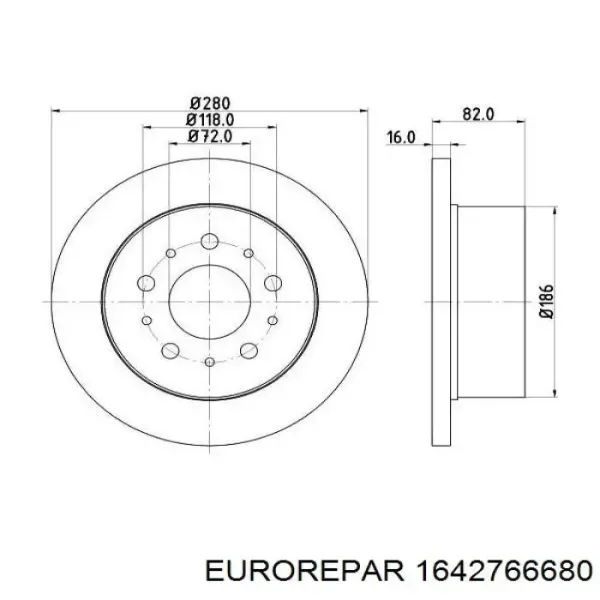 Disco de freno trasero Fiat Ducato 3 250