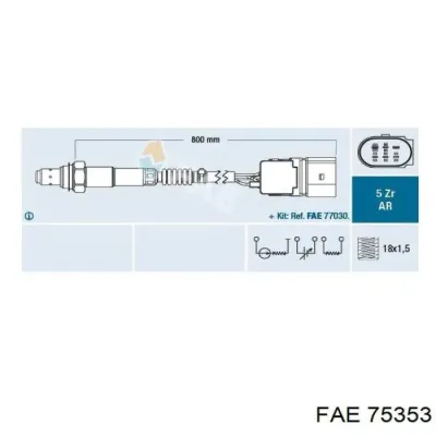 Sensor de oxígeno previo al catalizador FAE 75353
