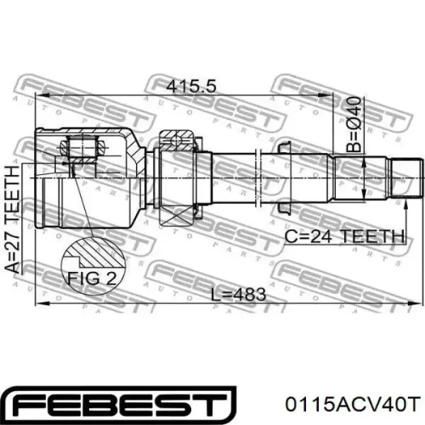 Fuelle, junta homocinética interior derecha delantera Q0040237 Q-fix