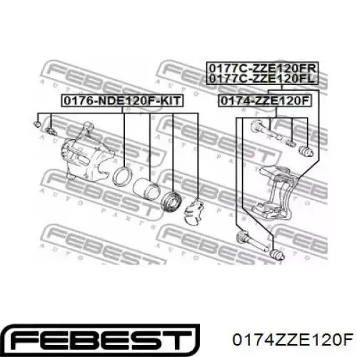 Kit de reparación de pinzas de freno 0495202030 Toyota