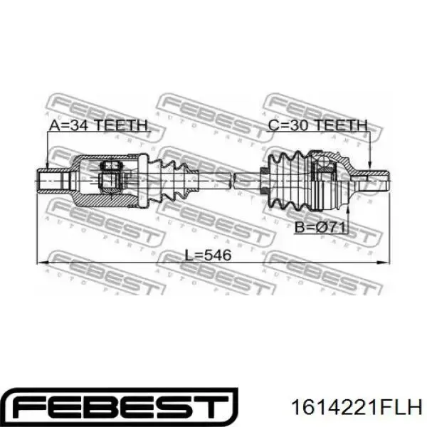 Semieje delantero izquierdo Q1311599 Q-fix