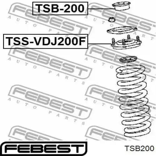 Buje de vástago de amortiguador delantero 9094801096 Toyota