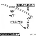 Buje de la bieleta estabilizadora trasera Toyota Land Cruiser J10