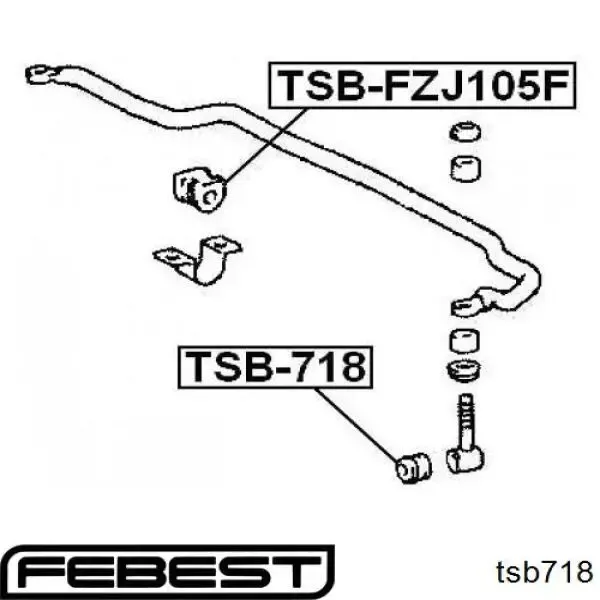 Casquillo del soporte de barra estabilizadora trasera Toyota Land Cruiser J10