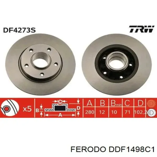 Disco de freno trasero Renault Trafic 2 FL