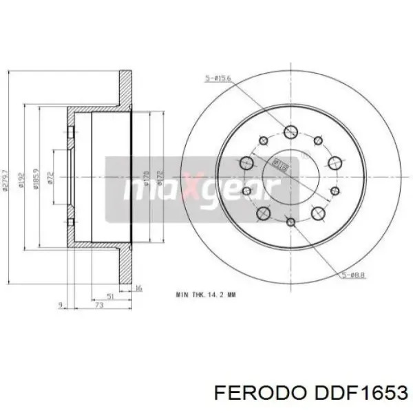 Disco de freno trasero Fiat Ducato 3 250