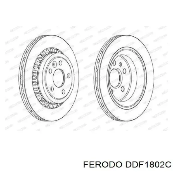 Disco de freno trasero DDF1802C Ferodo