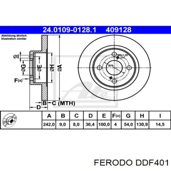 Disco de freno trasero Toyota Corolla E9
