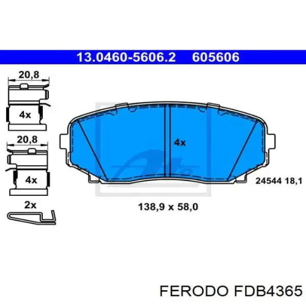 Pastillas de freno FDB4365 Ferodo