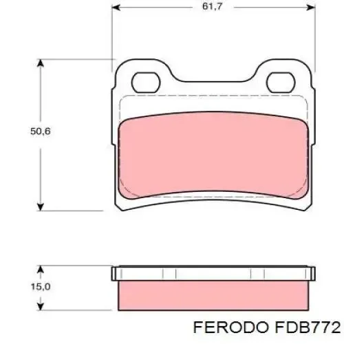 Pastillas de freno traseras FDB772 Ferodo