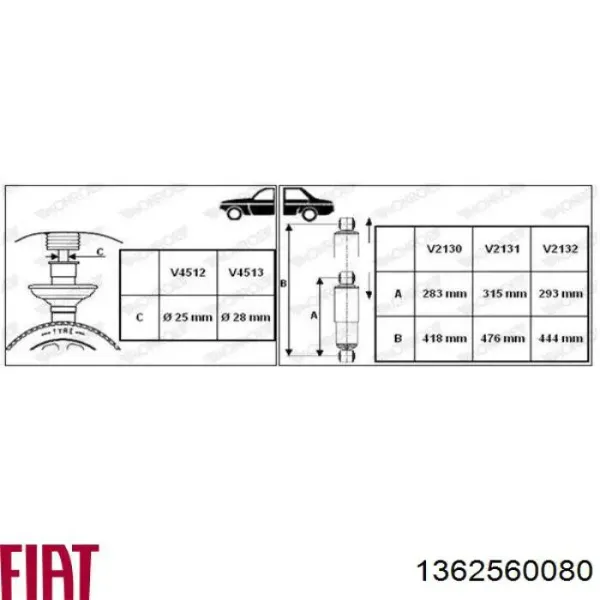Amortiguador trasero Fiat Ducato 3 250