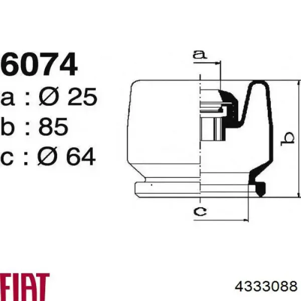 Fuelle de semieje delantero interior 4333088 Fiat/Alfa/Lancia