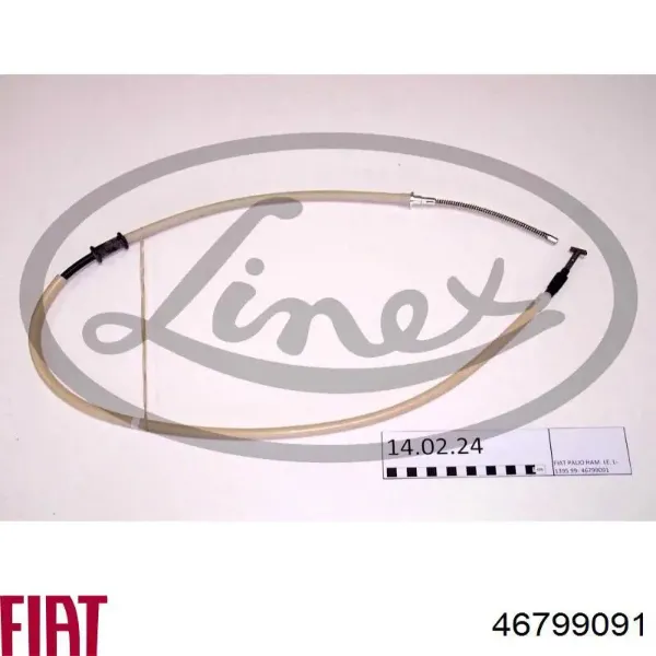 Cable de freno de mano trasero derecho/izquierdo 46799091 Fiat/Alfa/Lancia