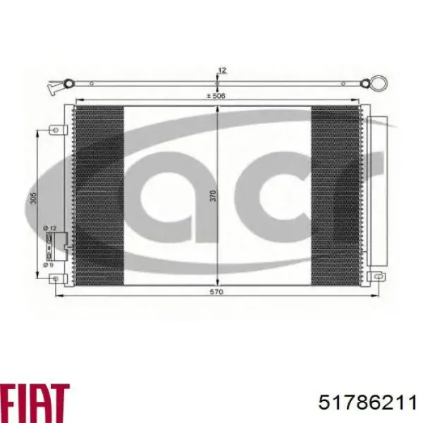 Condensador Fiat/Alfa/Lancia 51786211