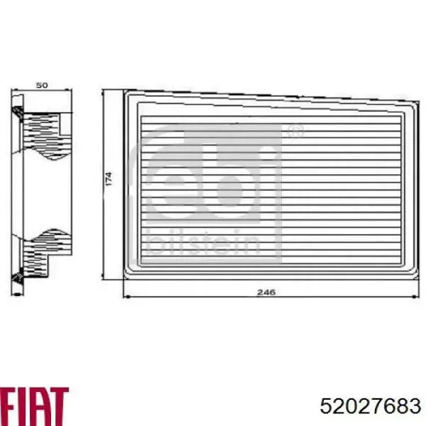 Filtro de aire 52027683 Fiat/Alfa/Lancia