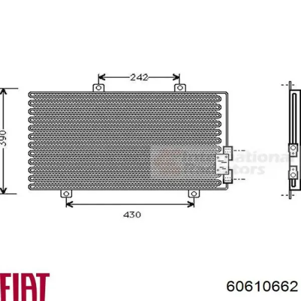 Condensador aire acondicionado 60610662 Fiat/Alfa/Lancia