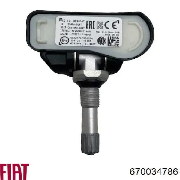 Sensor de presión de neumáticos 670034786 Fiat/Alfa/Lancia