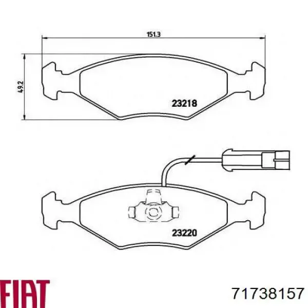 Pastillas de freno 71738157 Fiat/Alfa/Lancia